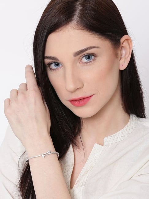 Zaveri Pearls Silver Brass Rhodium Plated Bracelet-picture-10