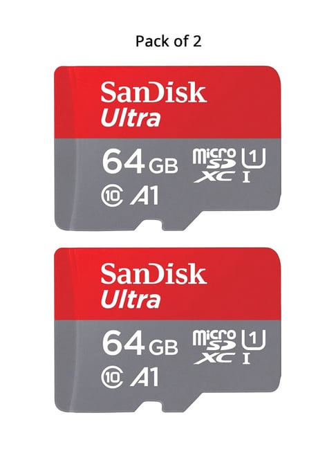 SanDisk 64GB Ultra microSHXC UHS-I Card (Pack of 2)