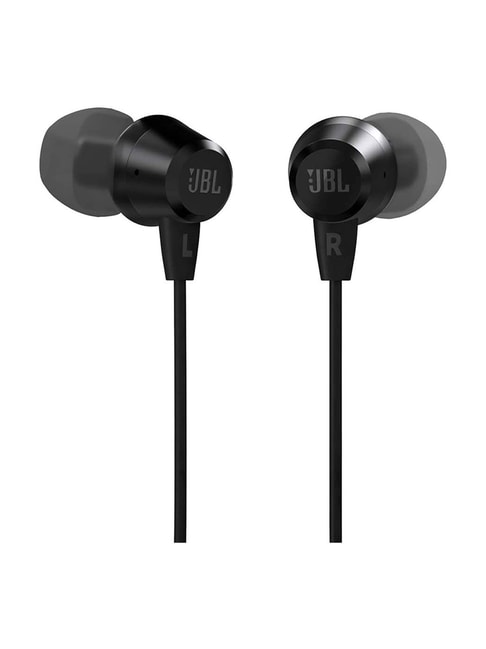 Jbl C50Hi In-Ear Wired Earphones With Mic (Black)