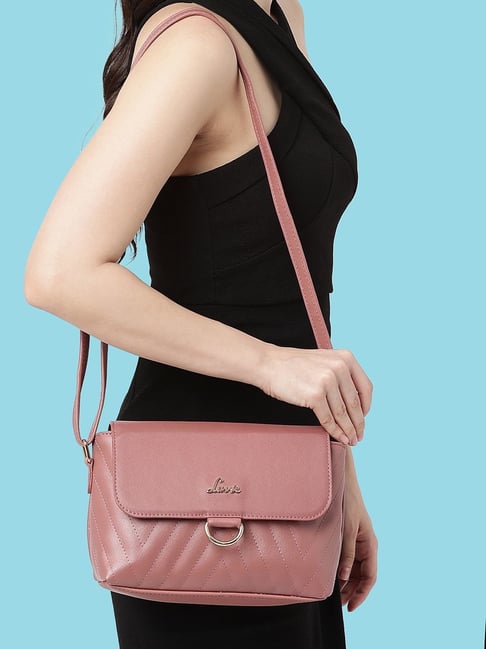 Lavie Moritz Pink Textured Sling Handbag