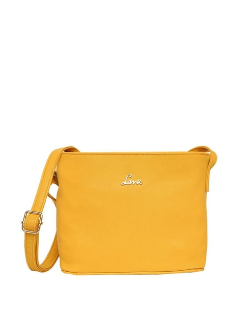 Buy Lavie Denali Ochre Yellow Solid Sling Handbag For Women At