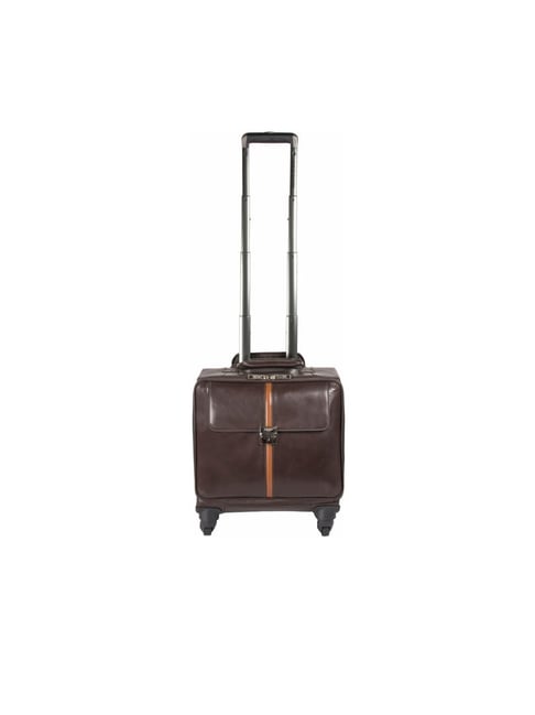 Buy Hidesign Kingsley Brown Wheel Soft Cabin Trolley 40 cm