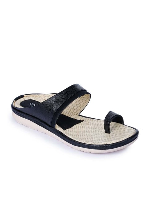 Buy Senorita by Liberty Black Toe Ring Sandals for Women at Best