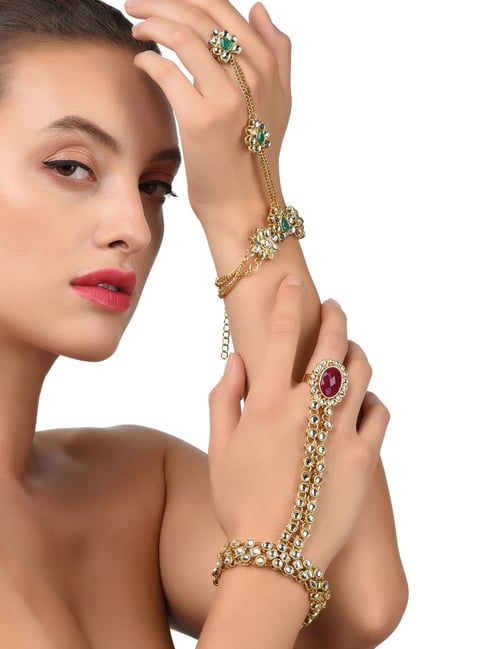 Zaveri Pearls Multicolor Alloy Hand Harness - Set of 2-picture-37