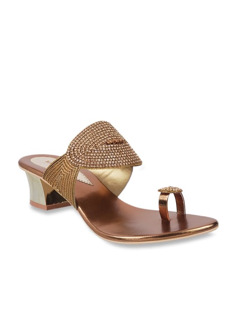 Walkway Antique Gold Toe Ring Sandals