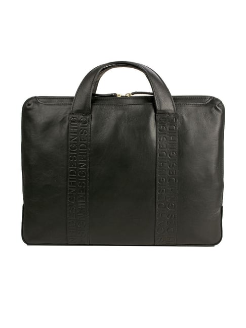 Buy Hidesign Slv15 Black Formal Leather Laptop Bag for Men Online