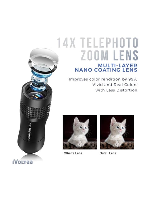 Buy iVoltaa 14x Zoom Pro Grade Mobile Phone Lens (Black) Online At