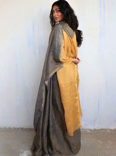 Golden Diva Linen Zari Sari – gotitli