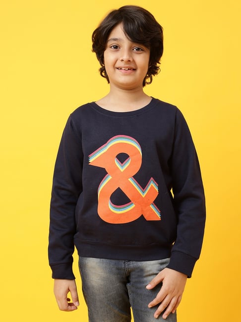 Tales & Stories Kids Navy Graphic Sweatshirt-picture-38
