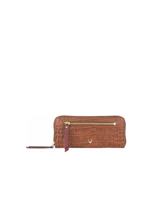 hidesign jupiter croco mel ran tan textured zip around wallet for women