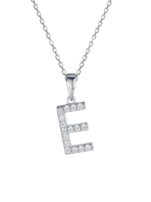 Small Script Initial Necklace Silver Initial Disc Necklaces - CL11W12QTMF