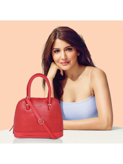 Lavie NASRIN MED DOME SAT Red Textured Medium Handbag