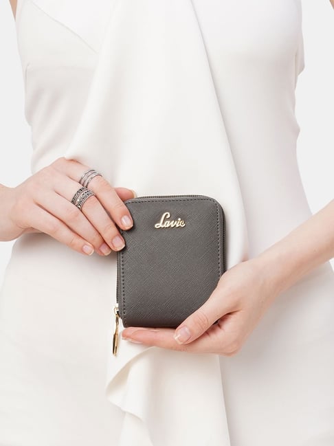 Lavie Rally Pro Grey Solid Zip Around Wallet for Women-picture-10