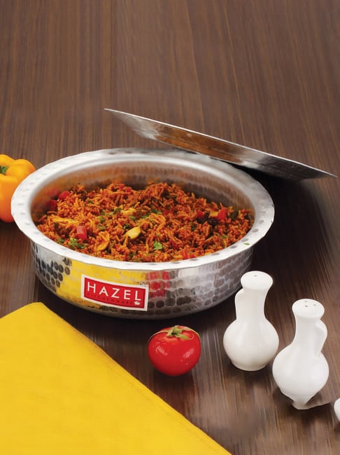 HAZEL Aluminium Langdi Patila Pot With Lid Hammered Finish Round Bottom Boiling Tope, 25 cm, 2100 ML-picture-20