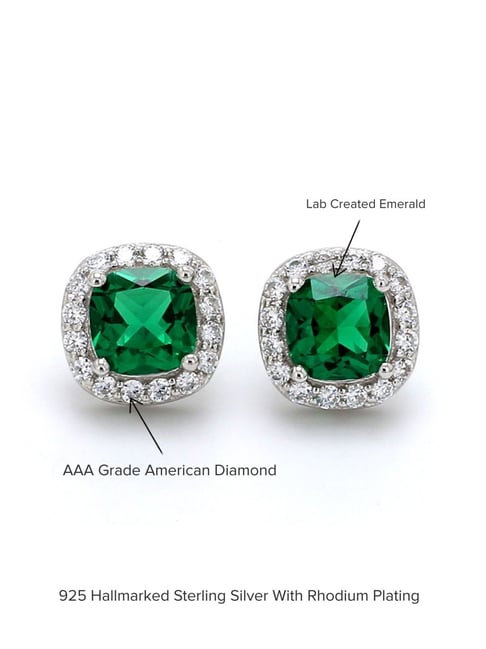 Inayat Stud Earrings (Emerald Green) – Zevar King