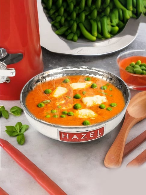 HAZEL Silver Hammered Tone Stainless Steel Kadai - Set of 1 (3450 ML)-picture-10