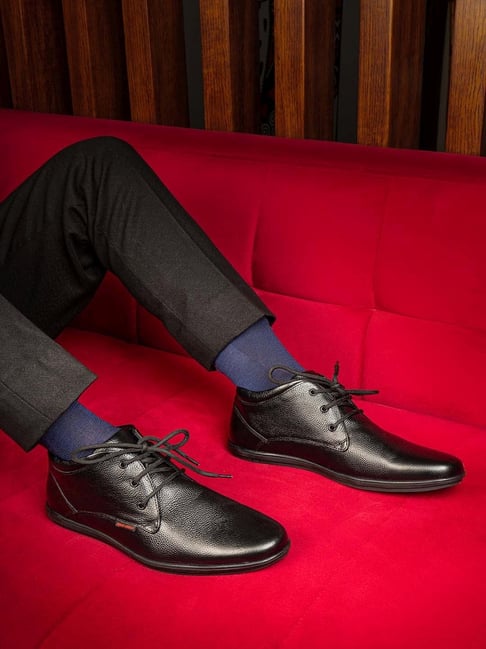 Red Chief Men's Black Derby Shoes