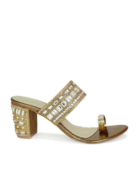 Gold Diamante Strappy Heel Sandals in Wide E Fit & Extra Wide EEE Fit |  Yours Clothing