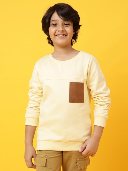 Tales & Stories Kids Cream Solid Sweatshirt-picture-17