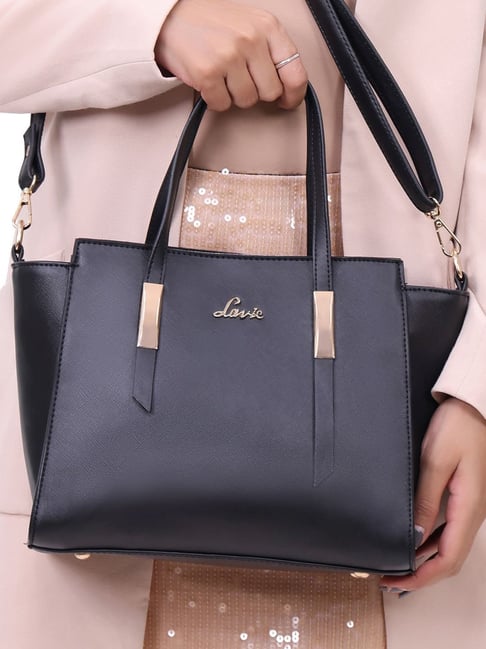 Buy Lavie Black Solid Medium Handbag Online At Best Price Tata CLiQ