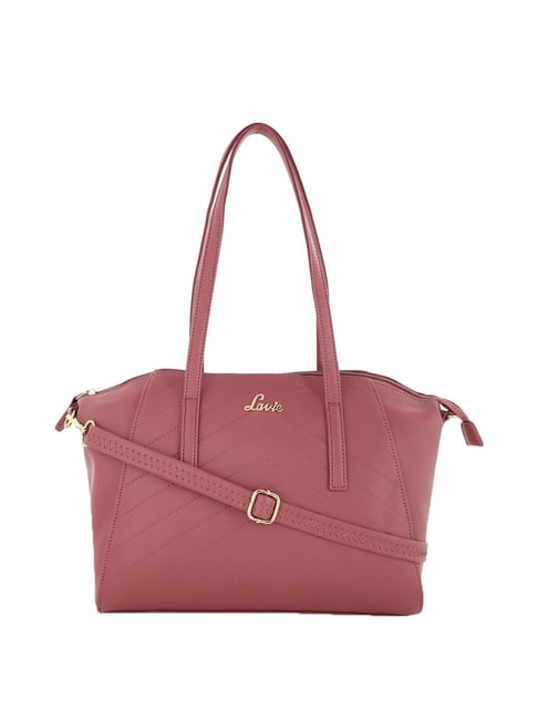 Buy Lavie Peach Textured Medium Shoulder Handbag Online At Best