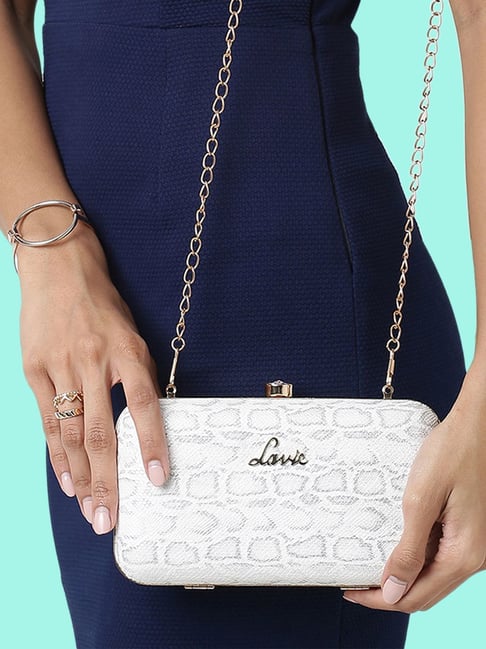 Lavie White Synthetic Minaudiere Clutch-picture-12