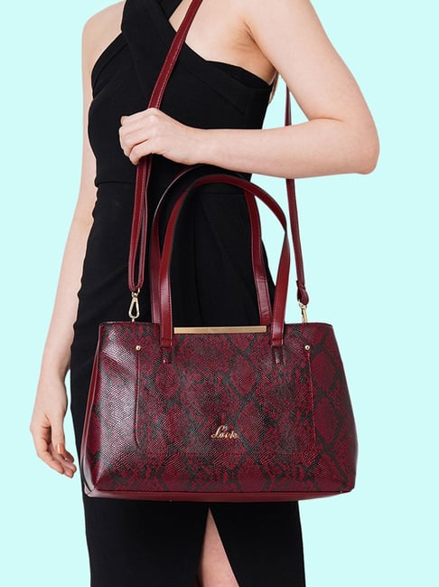 Lavie Maroon Textured Medium Shoulder Handbag