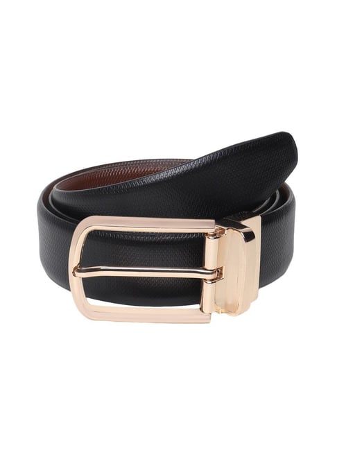 Teakwood Leathers Black & Brown Textured Leather Formal Reversible Belt-picture-21