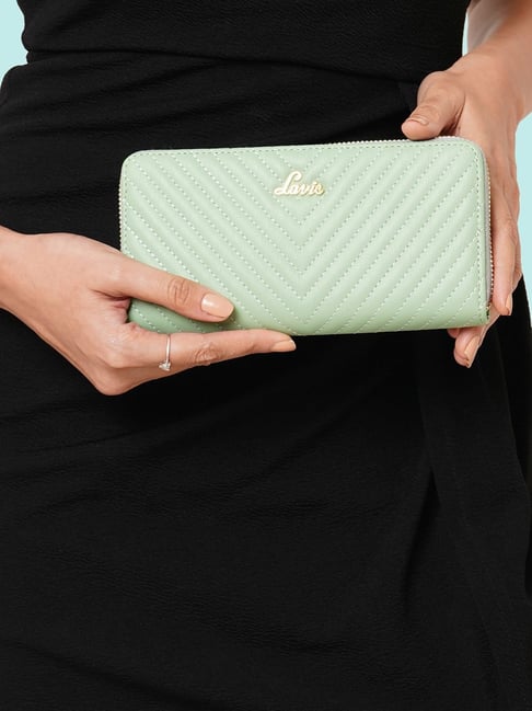 Lavie Green Quilted Zip Around Wallet for Women-picture-20