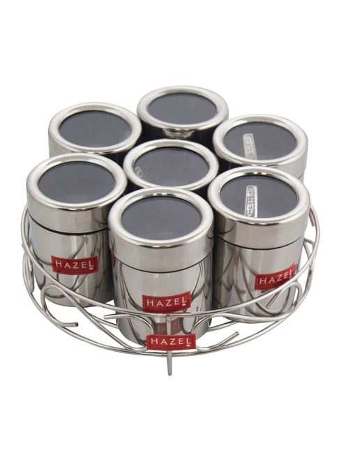 Buy HAZEL Silver Stainless Steel Container Stand with Lid (0.125L