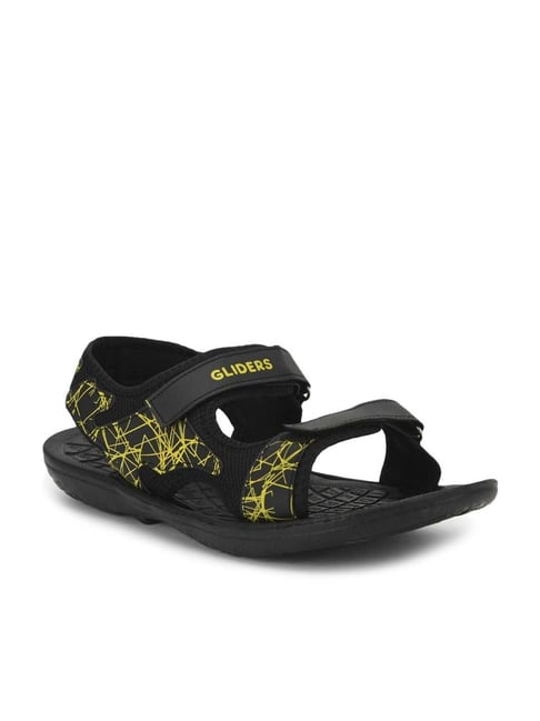 Gliders by Liberty Men s Black Floater Sandals Buy Online India Tata CLiQ