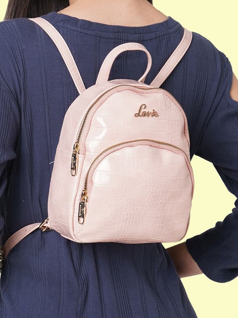 Buy Lavie Pink Synthetic Small Backpack Online At Best Price