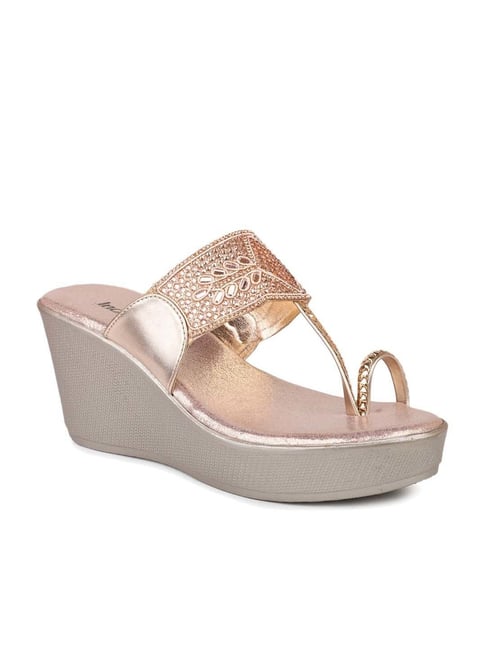 Rose gold discount wedges closed toe