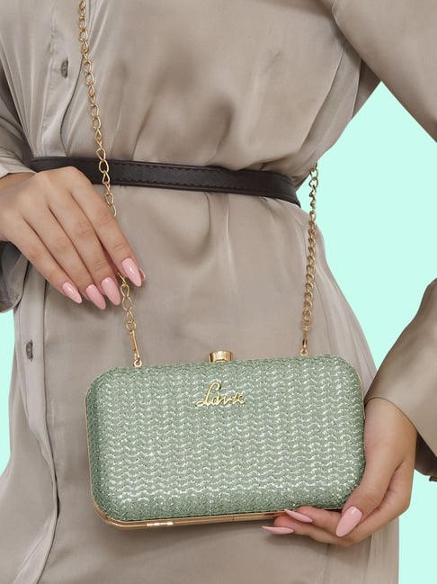 Lavie Mint Textured Minaudiere Clutch-picture-35