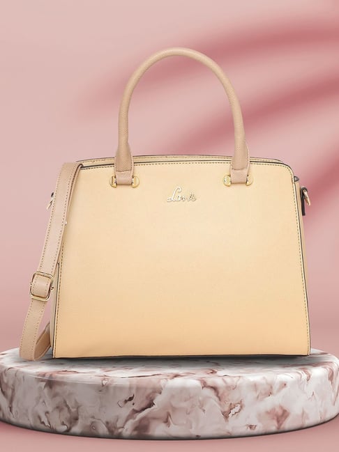 Buy Lavie Beige Solid Medium Handbag Online At Best Price Tata CLiQ