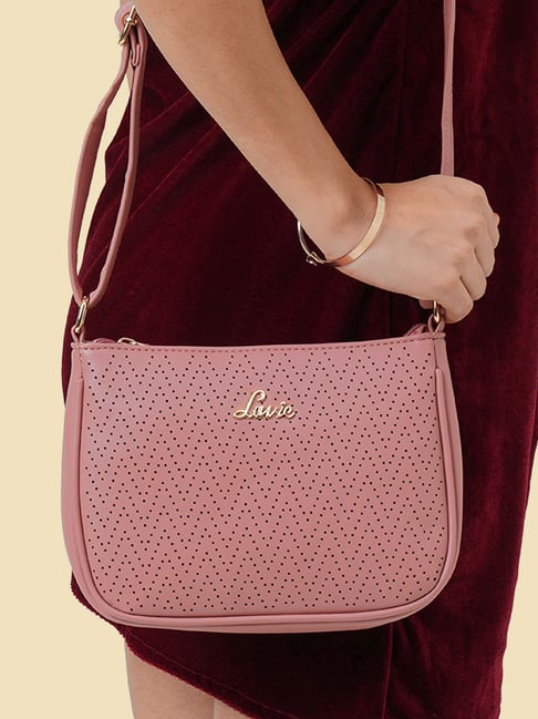 Lavie Pink Textured Small Sling Handbag