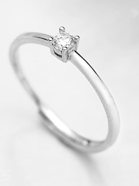 Buy Zavya Sterling Silver Adjustable Ring in Rhodium-Plating