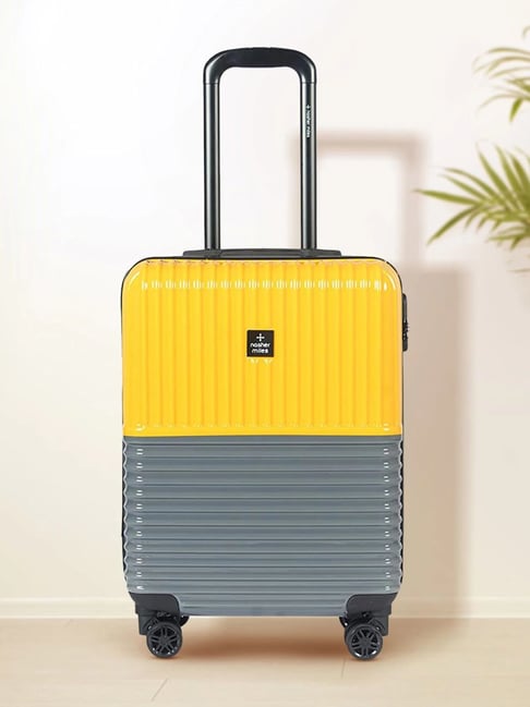 Nasher Miles Istanbul Hard Sided ABS and PC Cabin Yellow and Grey 20 inch 55cm Trolley Bag