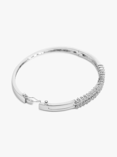 Silver Zircon Order of Opulence Bangle Bracelet – GIVA Jewellery