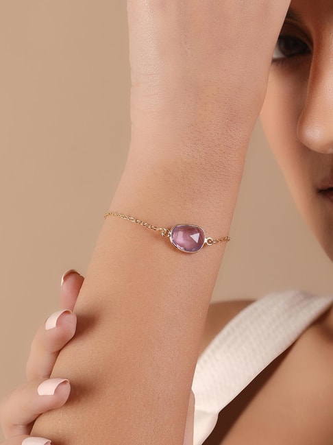 Buy online Fantastic Amethyst Chain Gold Bracelet from fashion jewellery  for Women by Stilskii for ₹1649 at 25% off | 2024 Limeroad.com
