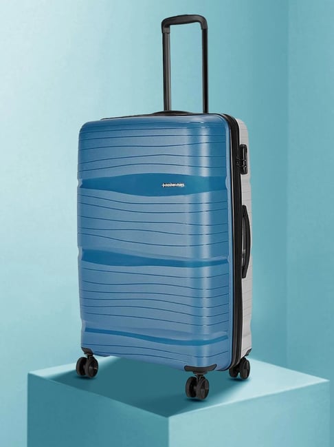 Holiday Size-24 Inch Hardsided Printed Polypropylene Luggage Trolley Bag  Cabin & Check-in Set 4 Wheels - 24 Inch Teal - Price in India