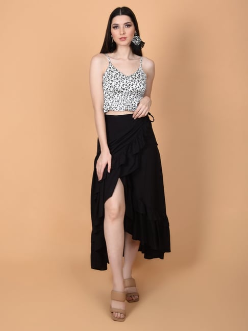 FLAWLESS Black Wrap Maxi Skirt