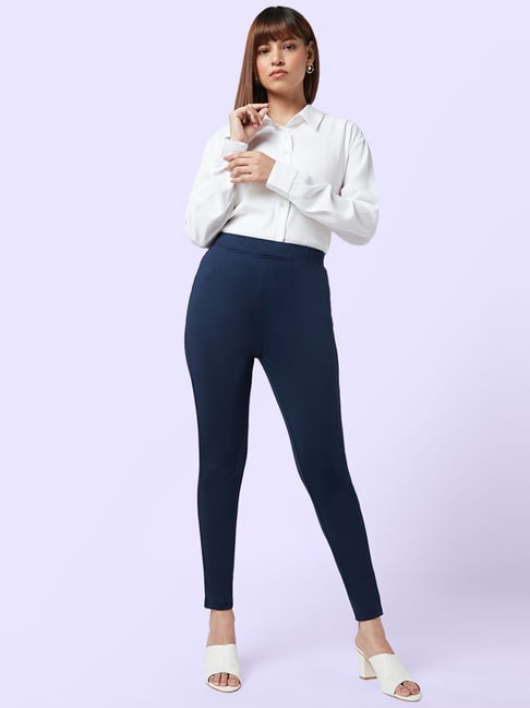 YU by Pantaloons Navy High Rise Tights-picture-38