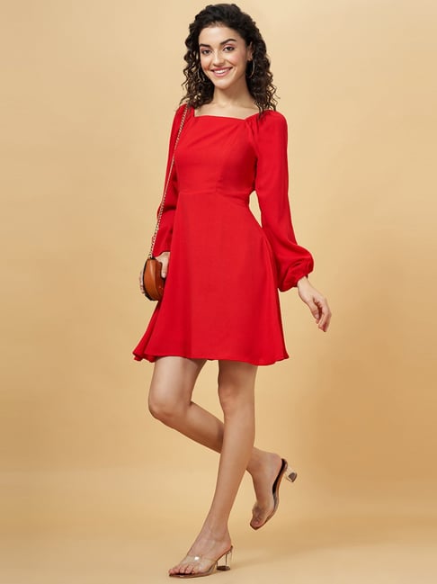 Red Dresses for Women Solid Color Sleeveless Softy Dress Round Neck Loose  Fit Trendy Cocktail Formal Prom Dress Maxi Fashion Elegant A-Line Vest  Sling Pleated Swing Hem Dress,S - Walmart.com