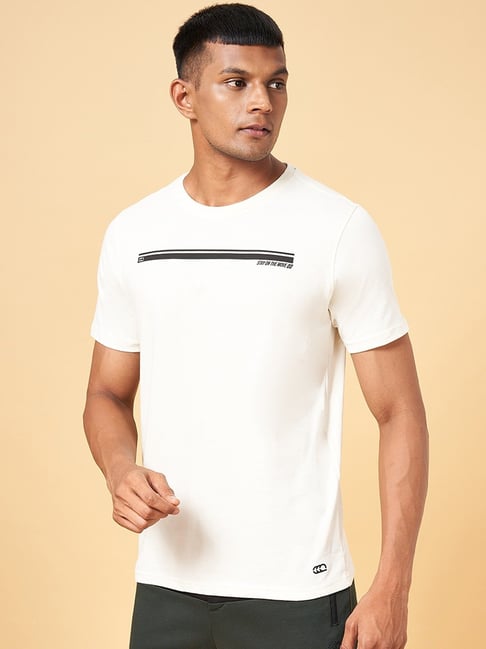 Ajile by Pantaloons White Cotton Slim Fit Printed T-Shirt-picture-44