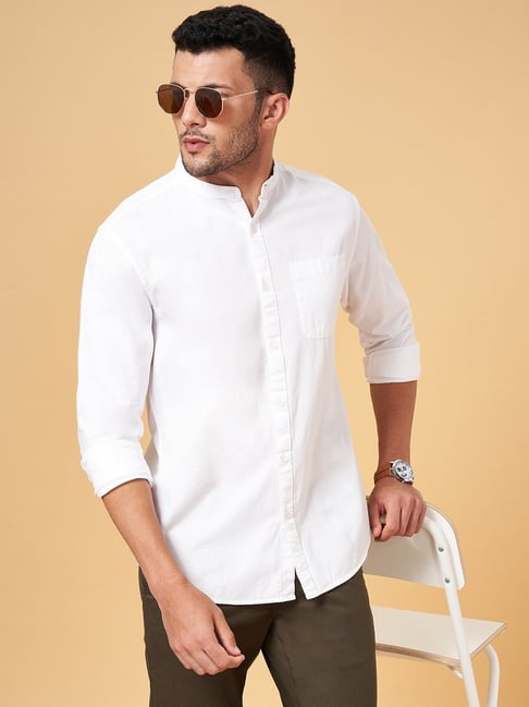 Byford by Pantaloons White Cotton Slim Fit Shirt