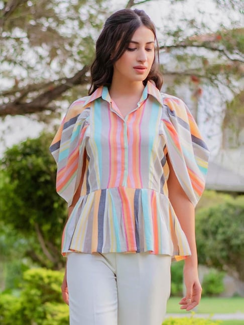 Peplum style clearance shirt