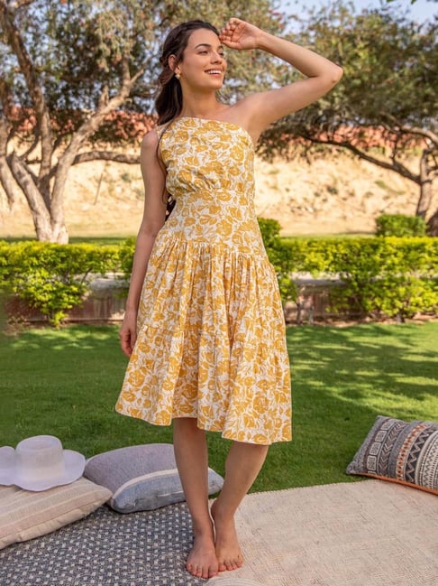 Mustard one shoulder on sale dress