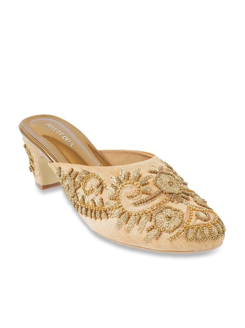 Buy HAUTE CURRY Natural Womens Casual Wear Slip On Heels | Shoppers Stop