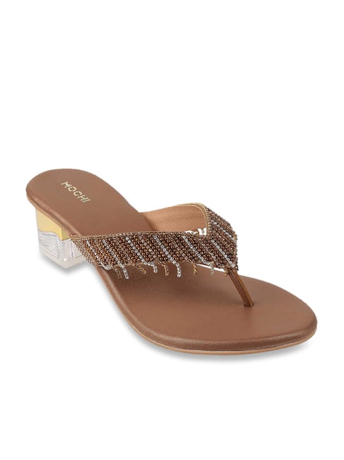 Buy Mochi Women's Brown Thong Sandals for Women at Best Price